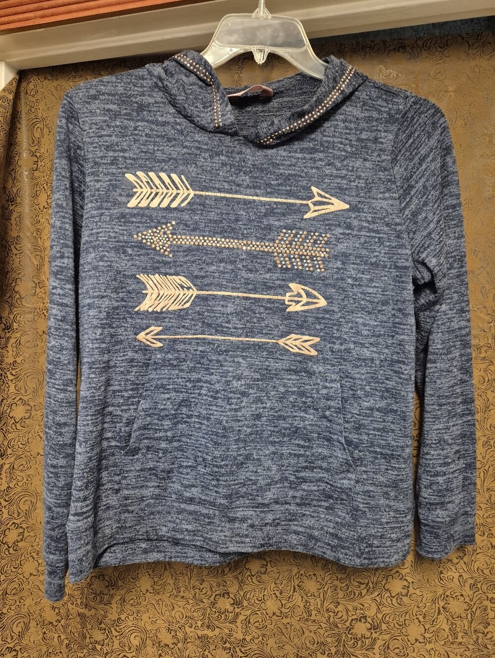 Women's Hoodie with Gold Arrow Design